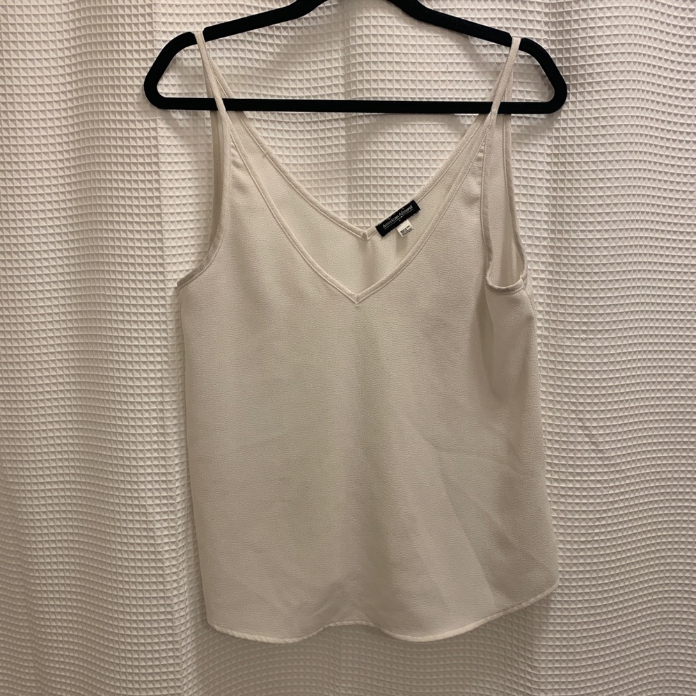 American apparel white v neck tank